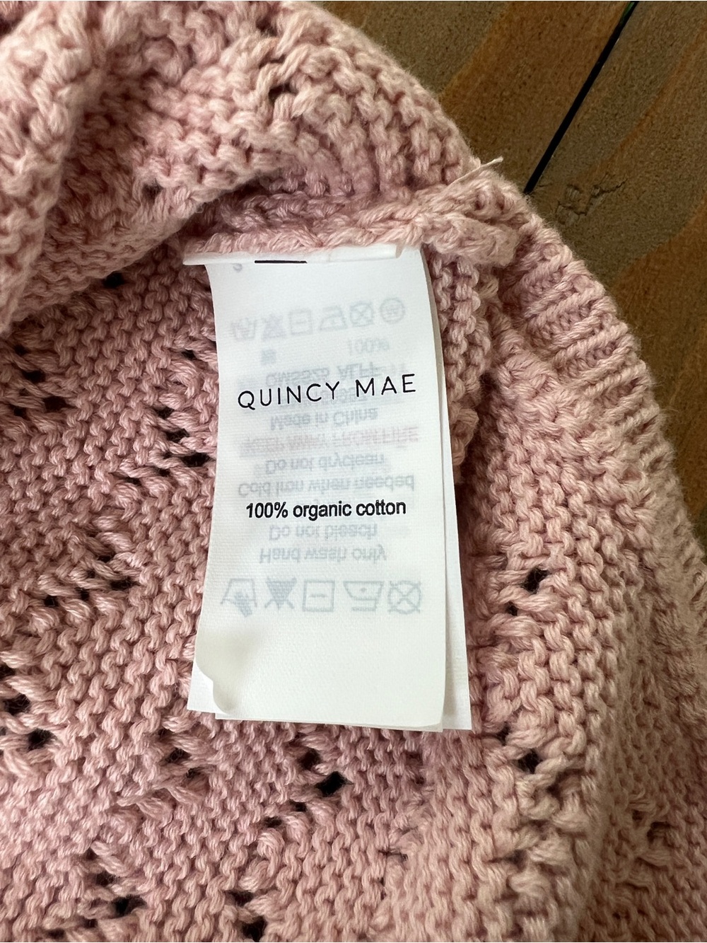 Quincy Mae Blush Pointelle Ruffle Knit Romper - 6-12 Months - Picture 3 of 3
